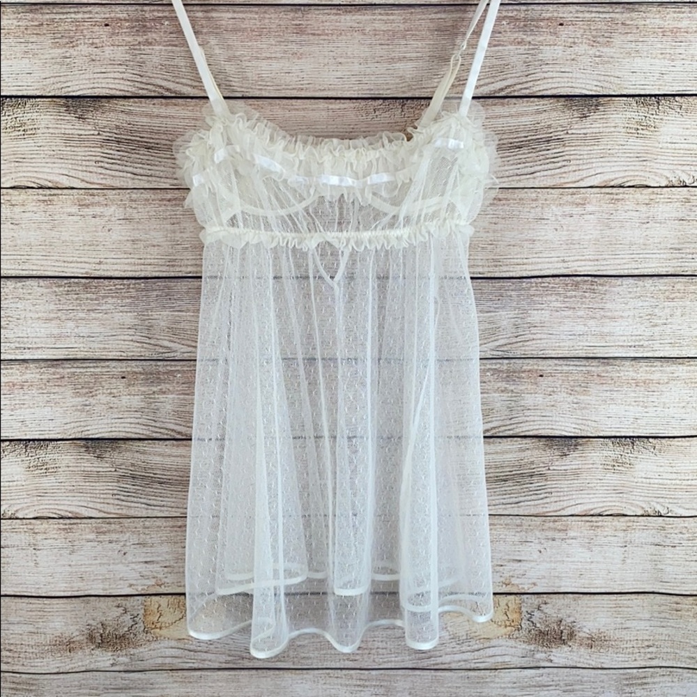 Victoria’s Secret Cream Sheer Negligee Size 34B